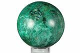 Polished Chrysocolla & Malachite Sphere - Peru #133775-1